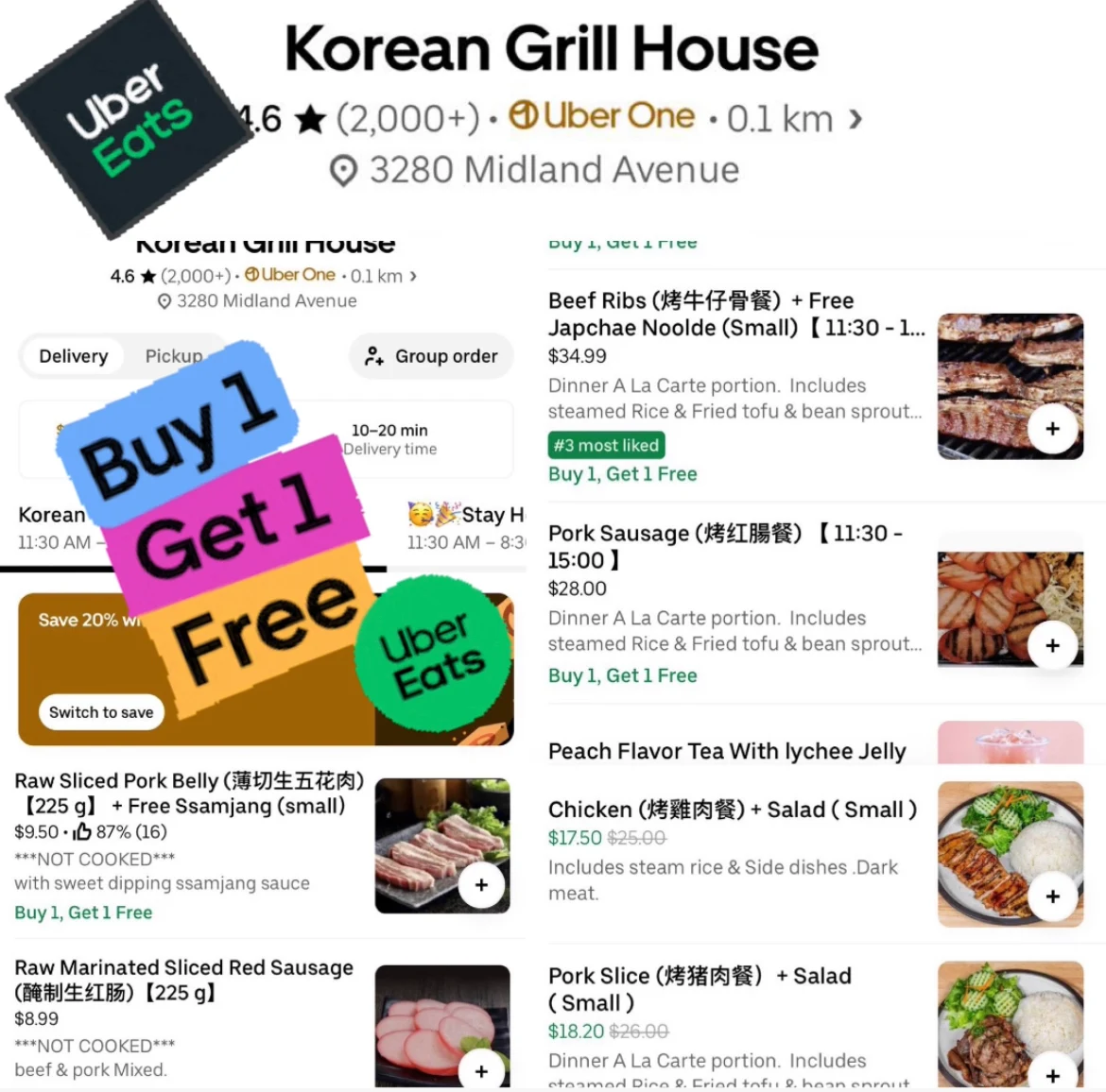 Menu, Korean Grill House