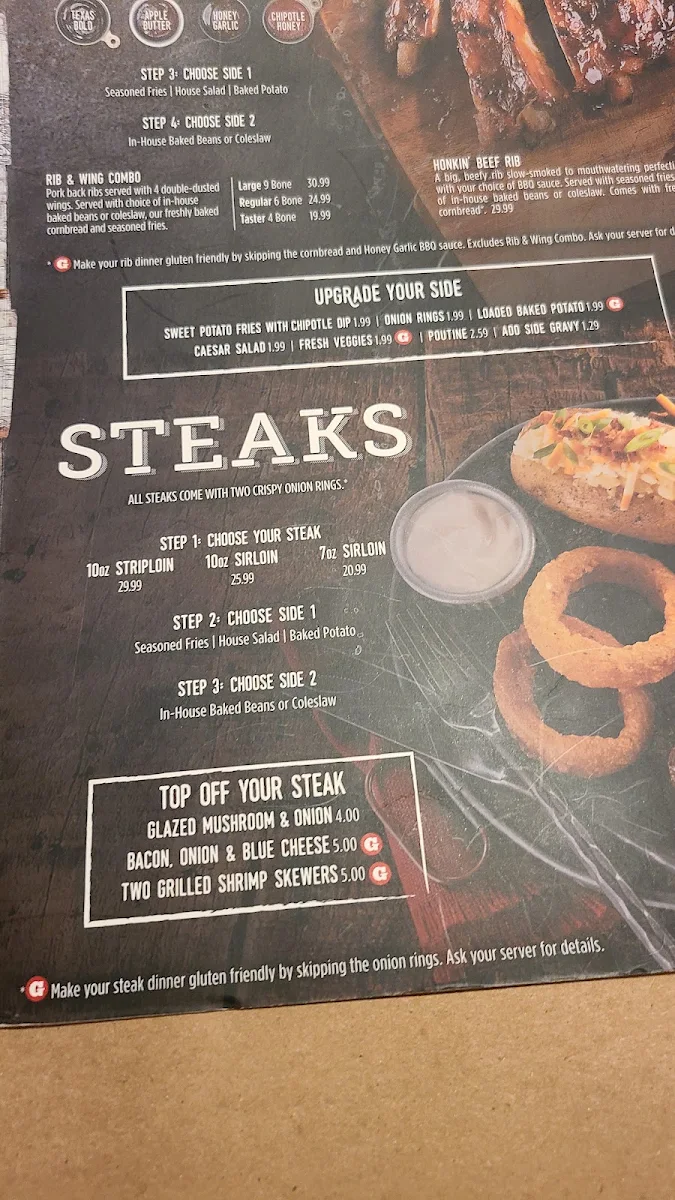 Menu, Montana’s BBQ & Bar