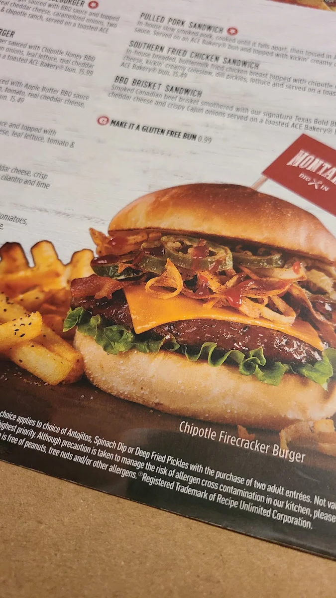 Menu, Montana’s BBQ & Bar