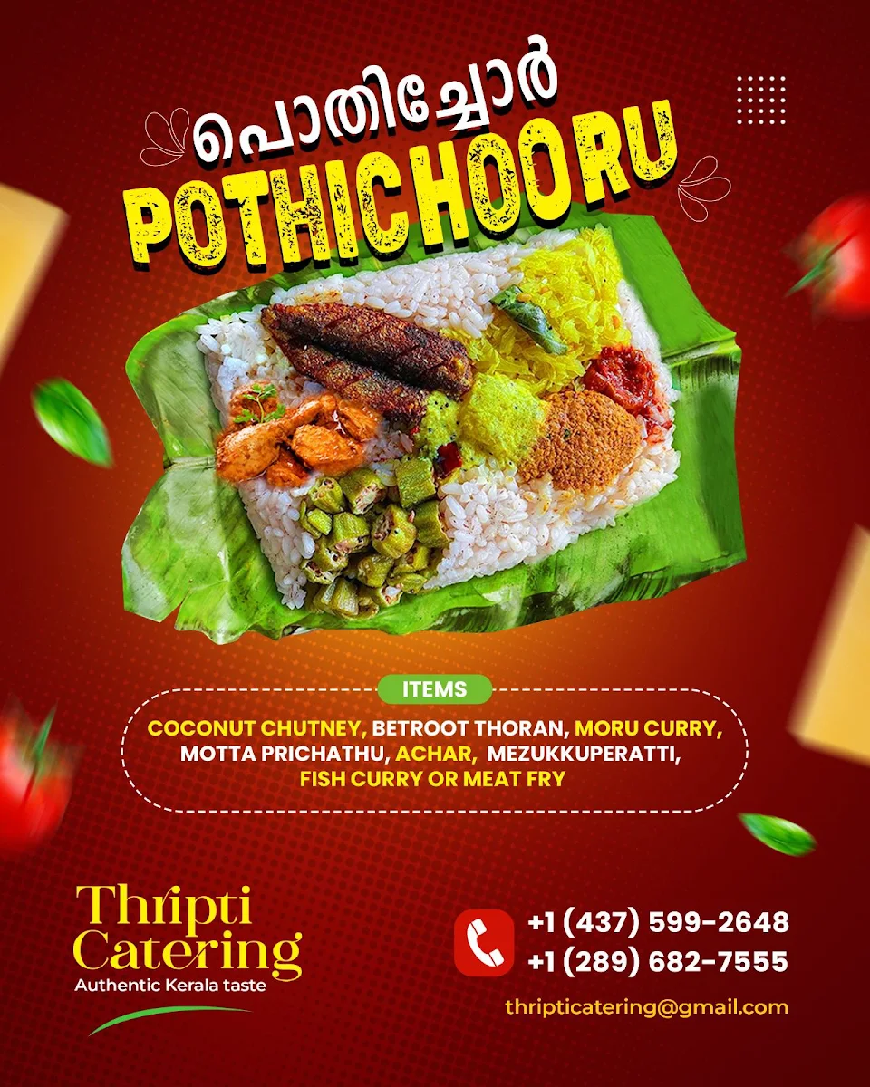 Menu, Thripti South Indian and Kerala Restaurant