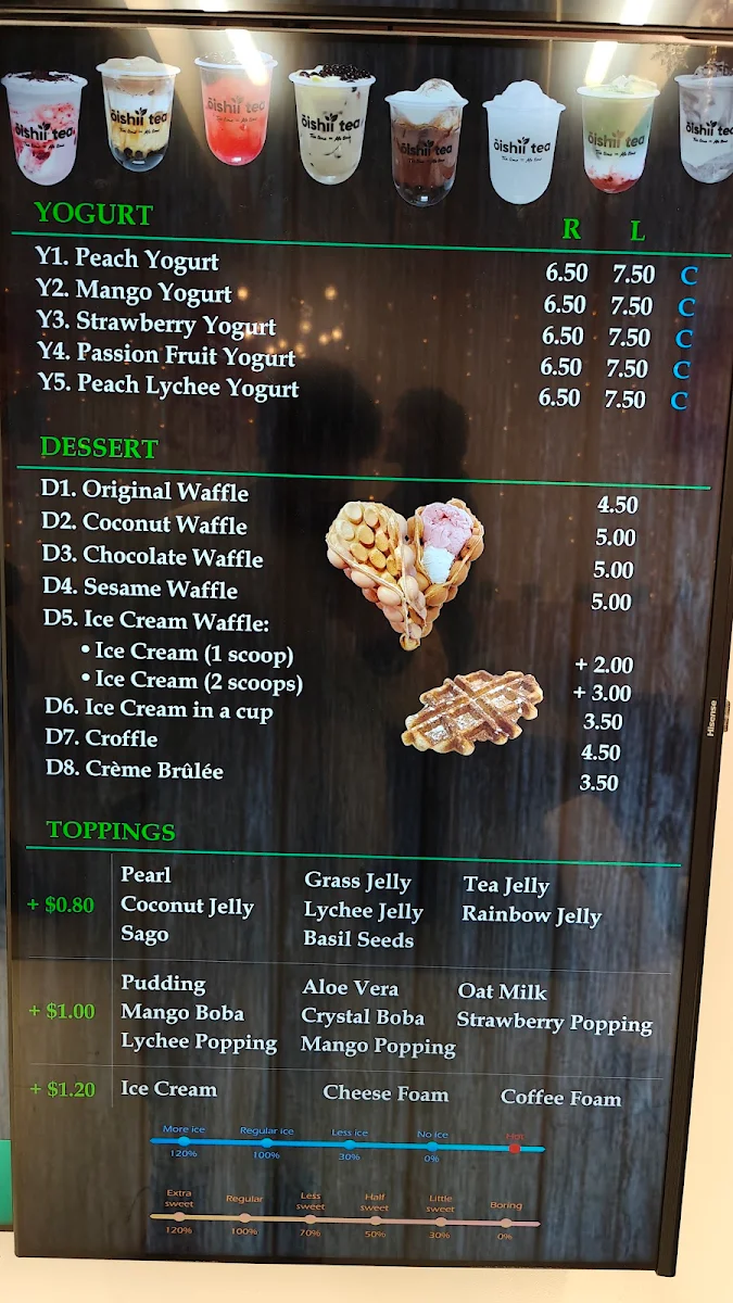 Menu, Oishii Tea