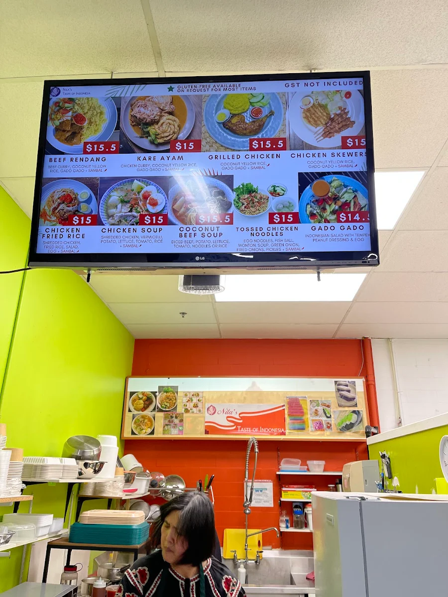 Menu, Nila's Taste of Indonesia