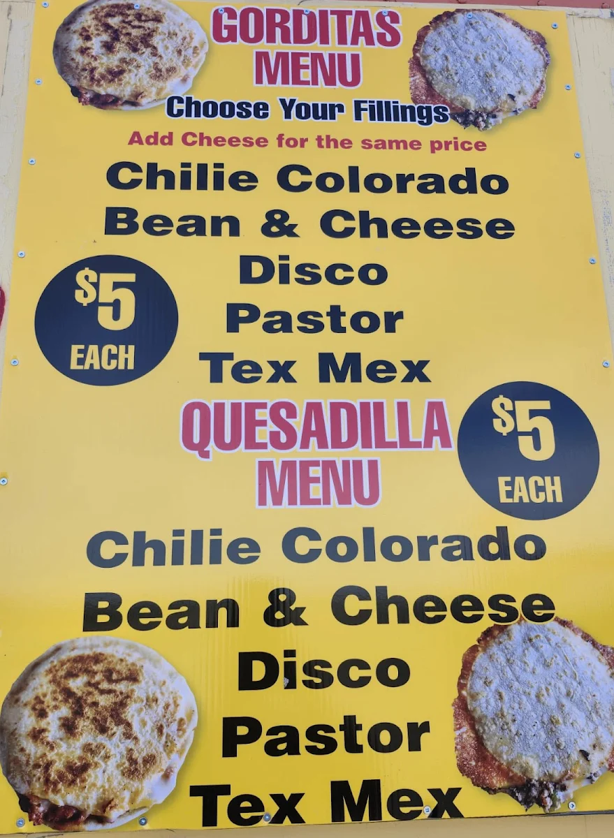 Menu, Taco’s El Duff
