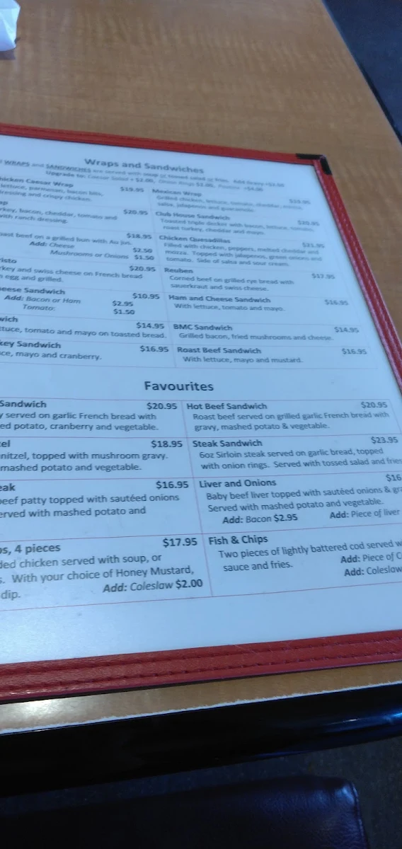 Menu, Cherry Pit Restaurant