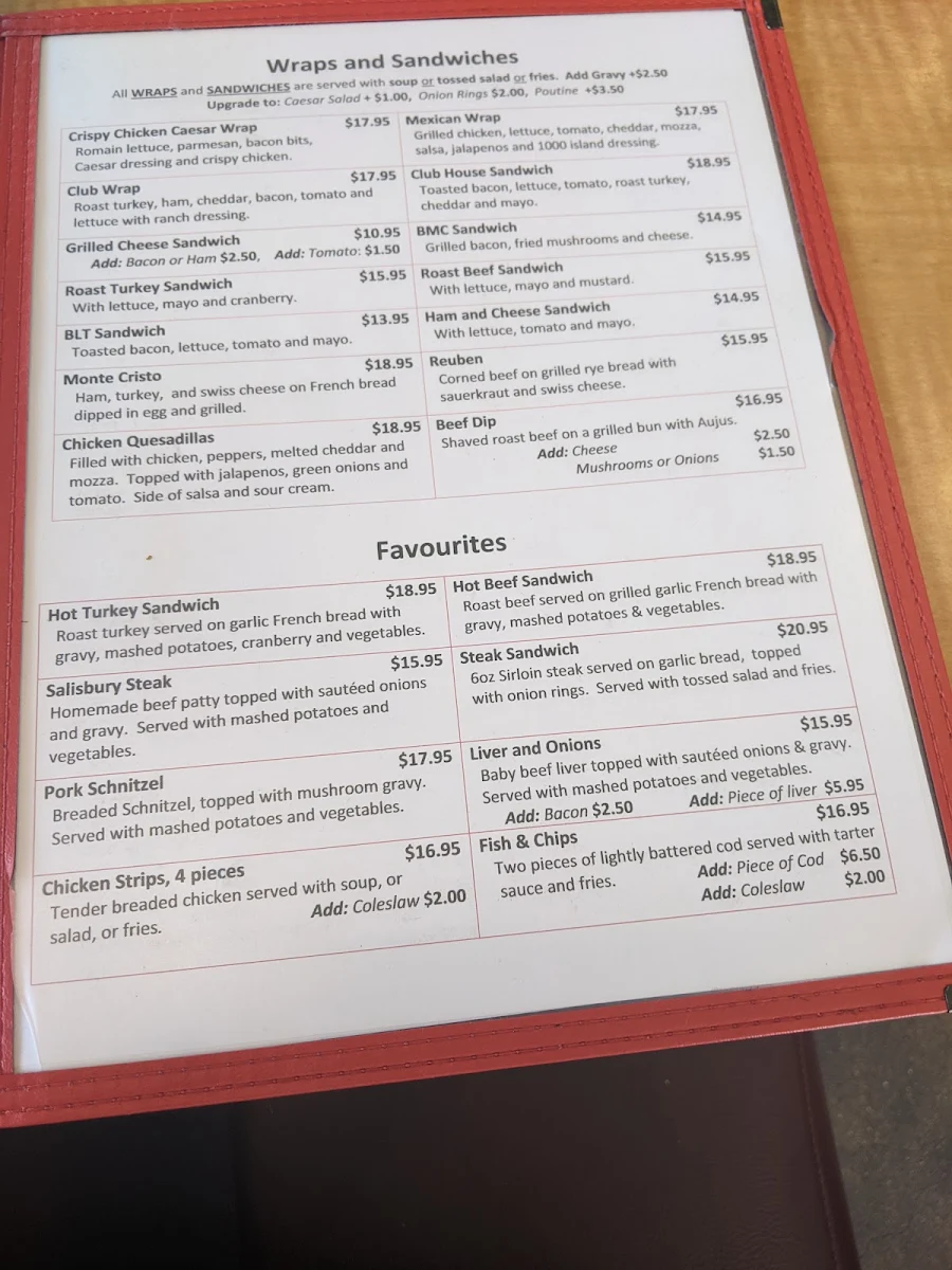 Menu, Cherry Pit Restaurant