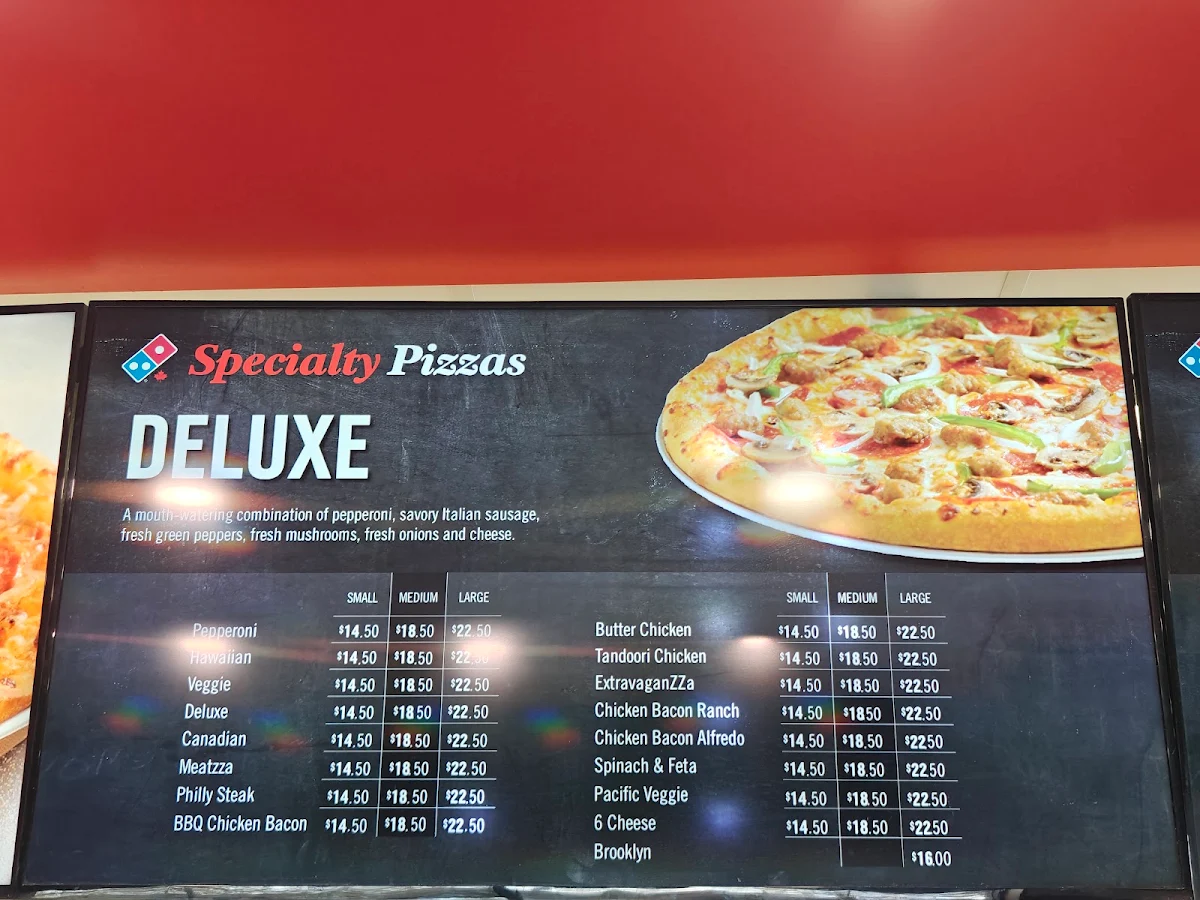 Menu, Domino's Pizza