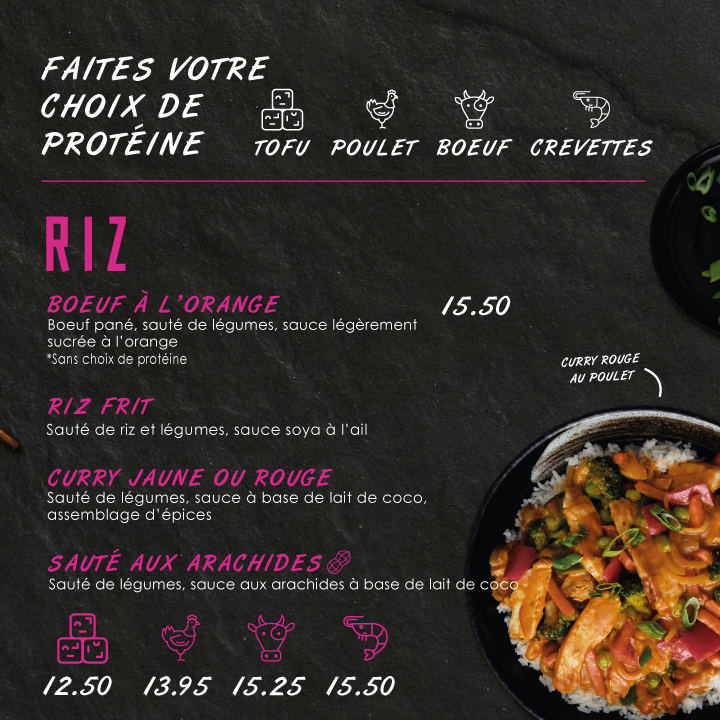 Menu, Thaïzone