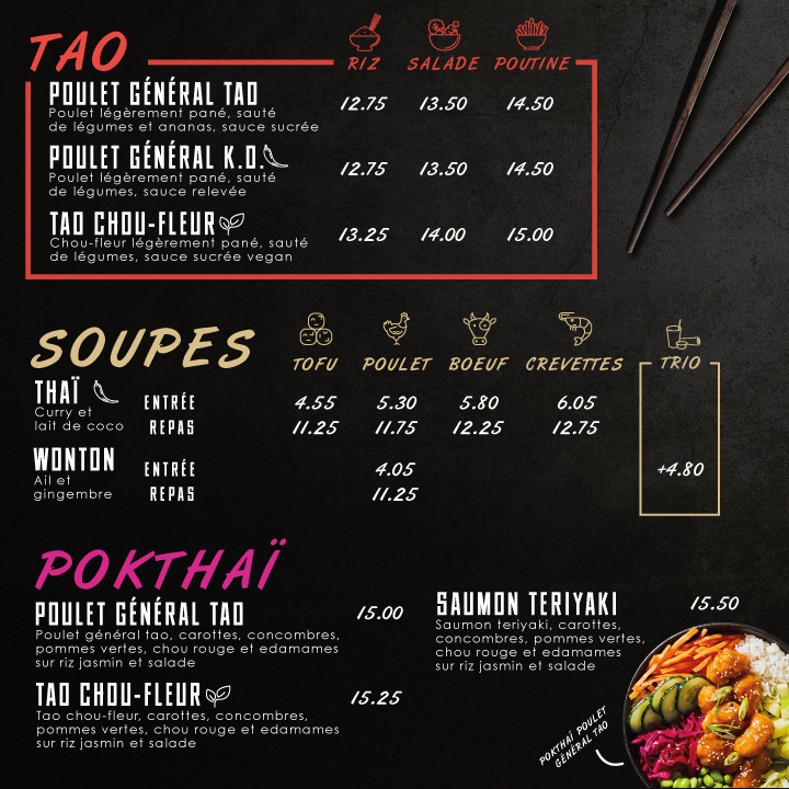 Menu, Thaïzone