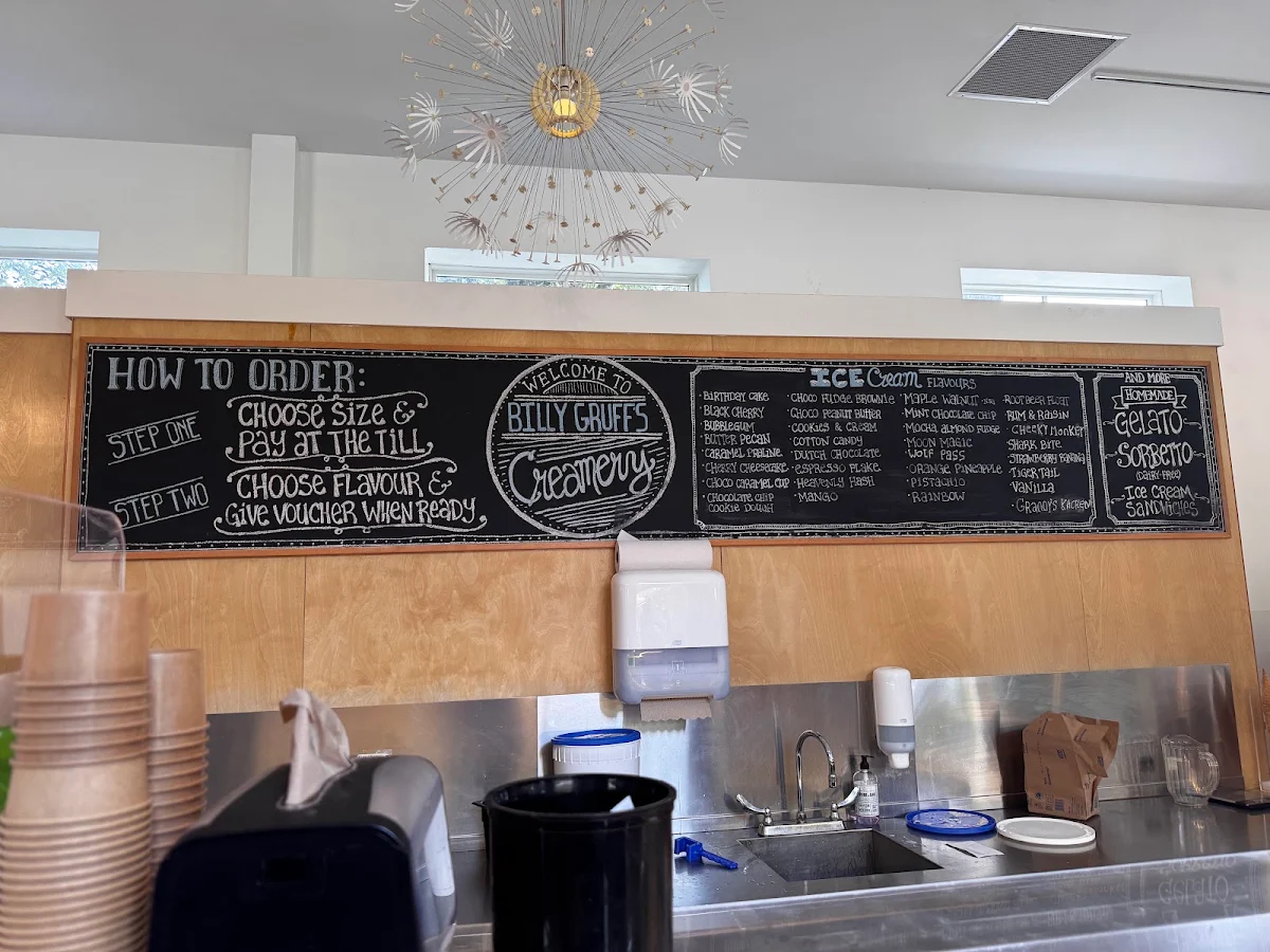 Menu, Billy Gruff Creamery & Bistro