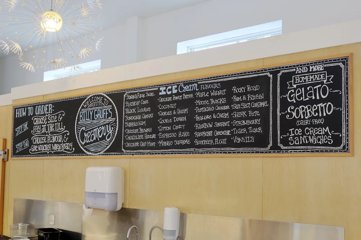 Menu, Billy Gruff Creamery & Bistro