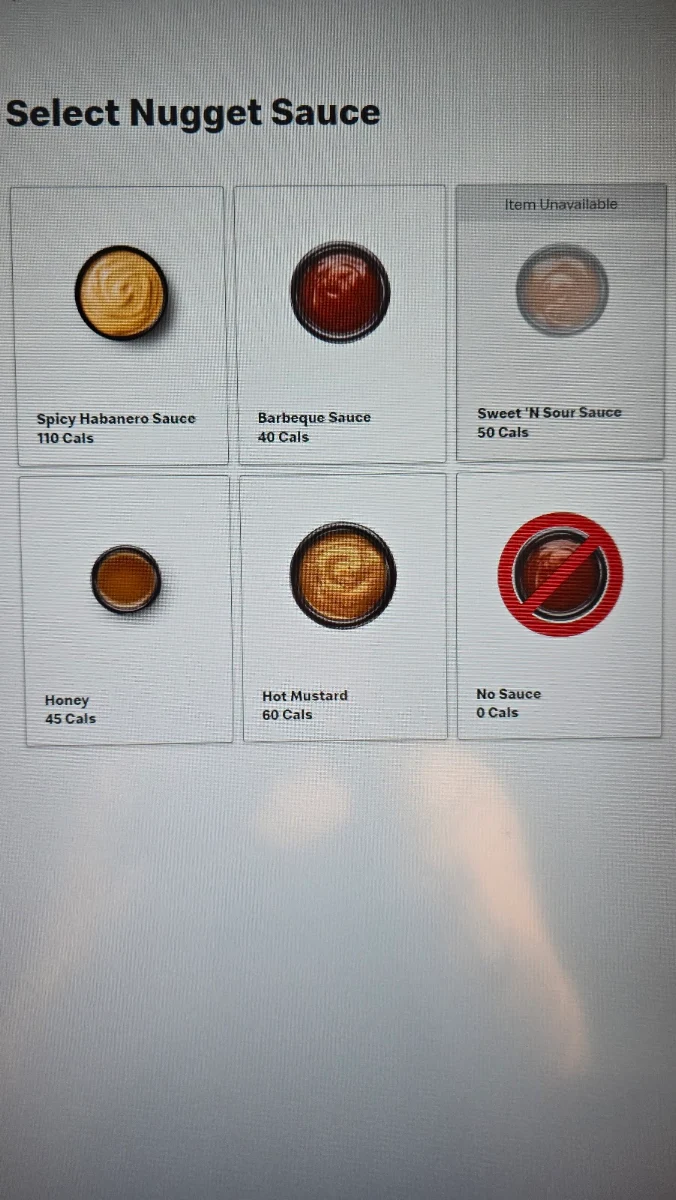 Menu, McDonald's