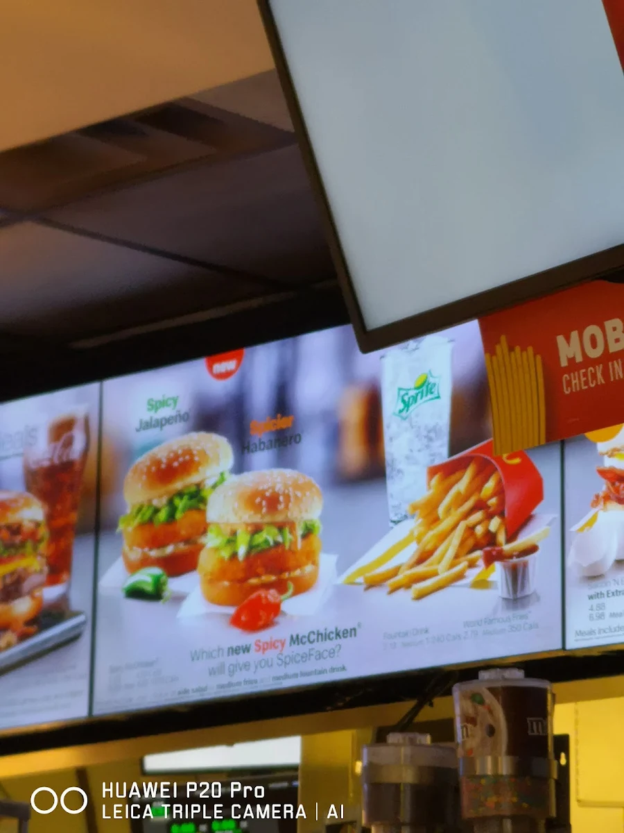 Menu, McDonald's