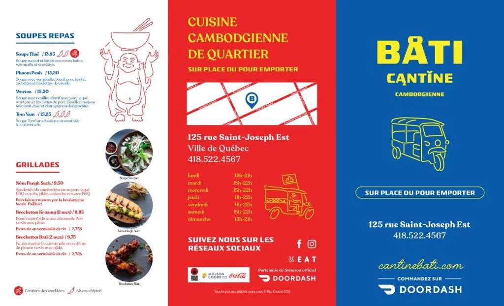 Menu, Bati Cantine Cambodgienne