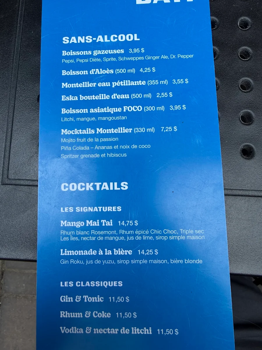 Menu, Bati Cantine Cambodgienne