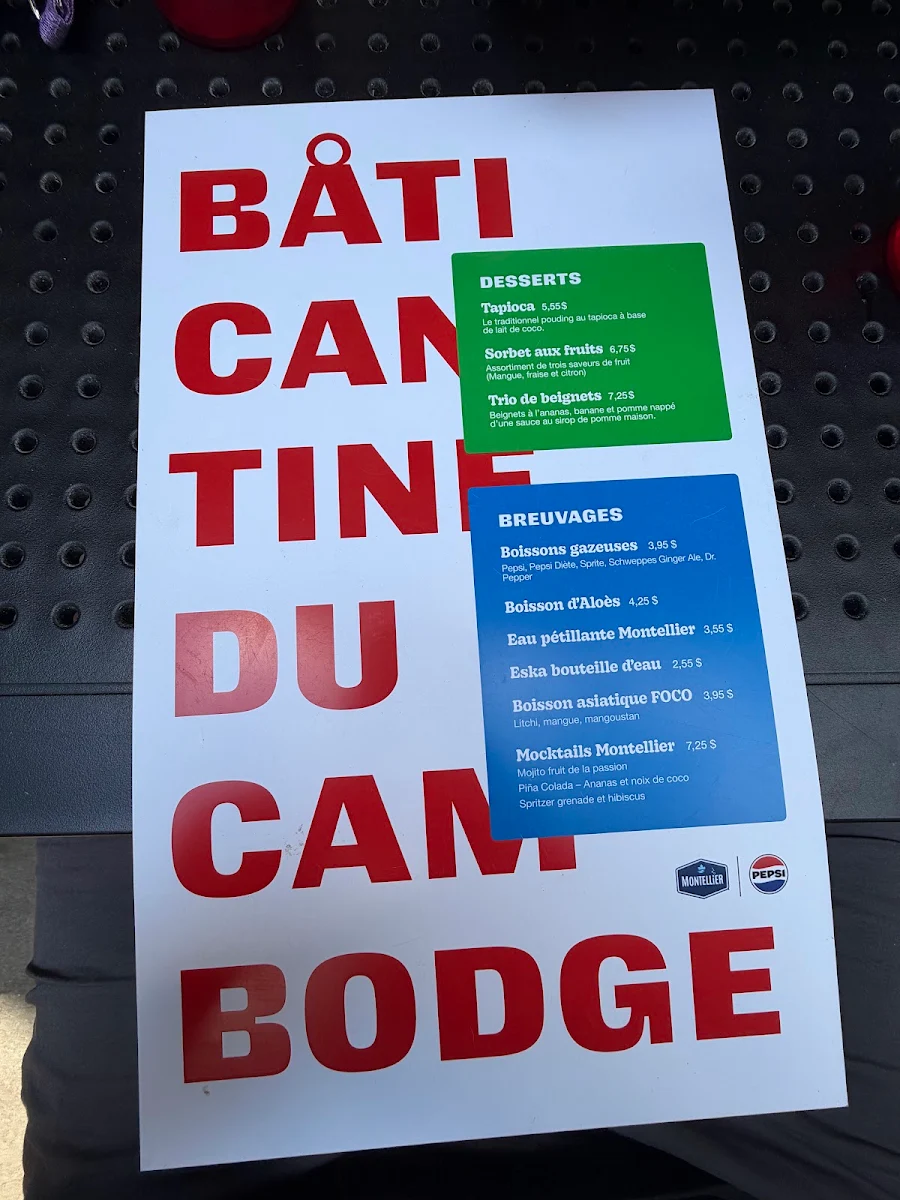 Menu, Bati Cantine Cambodgienne