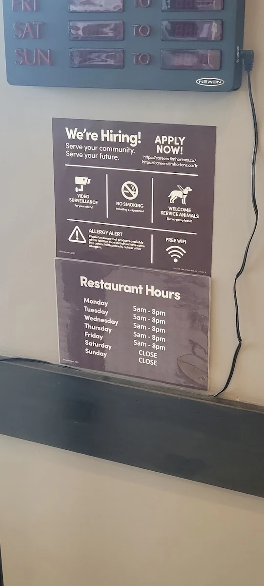 Menu, Tim Hortons