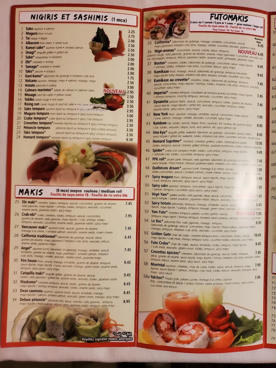 Menu, Restaurant Itamea