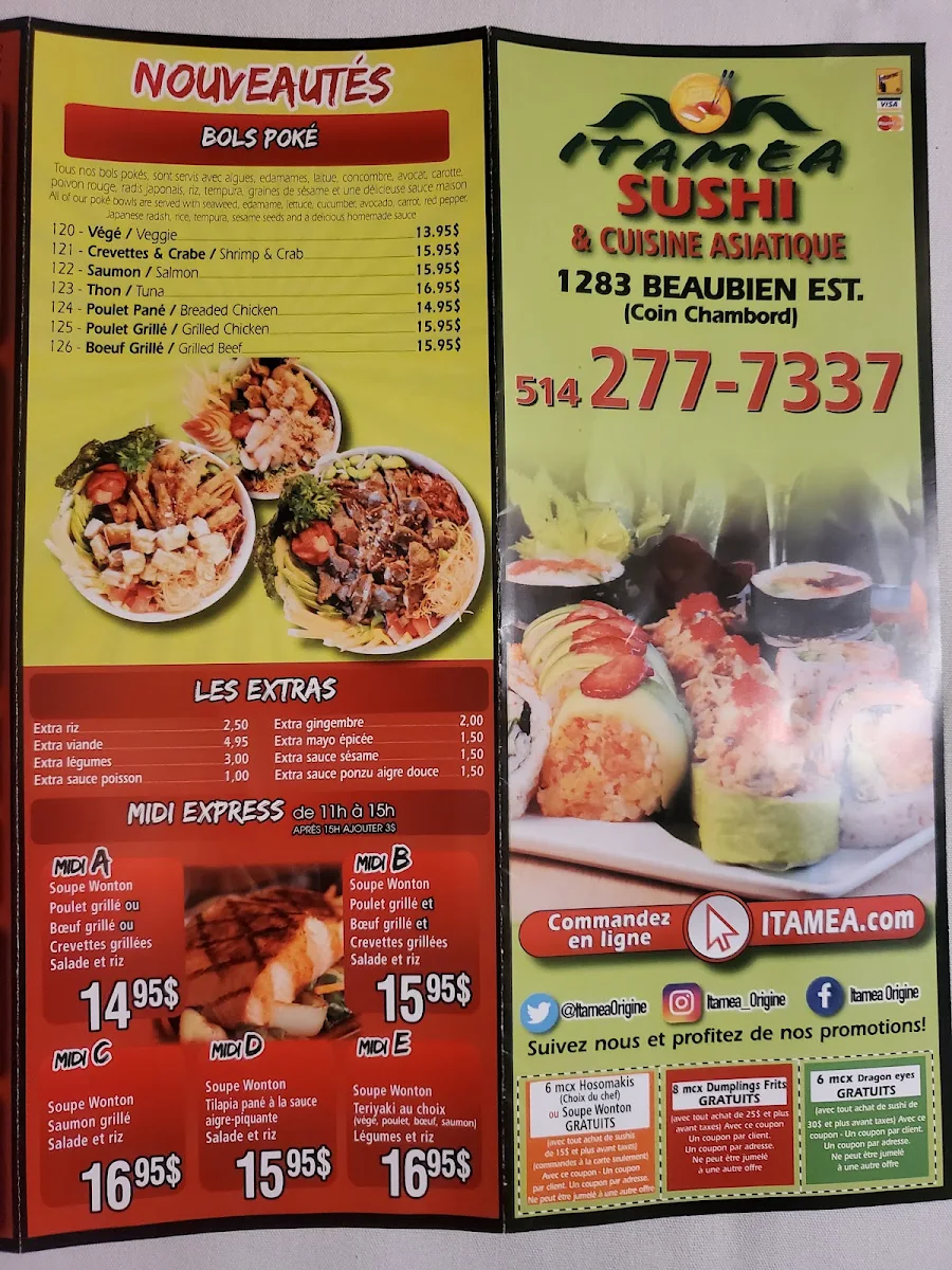 Menu, Restaurant Itamea