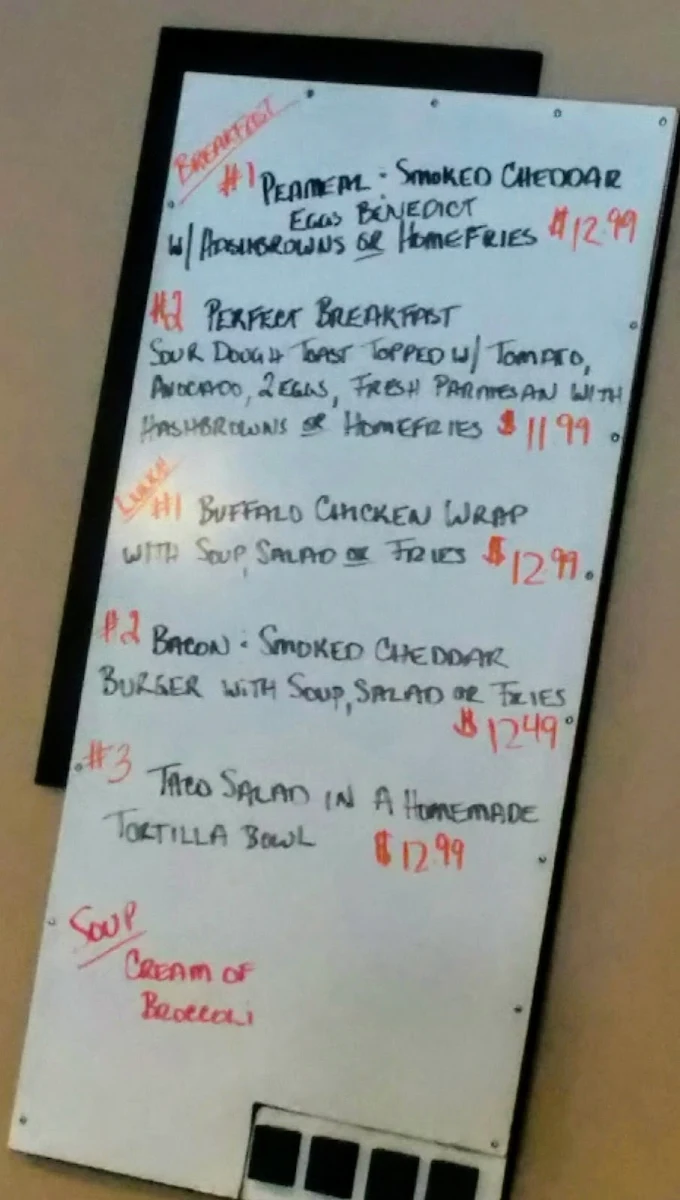 Menu, Terry's Place