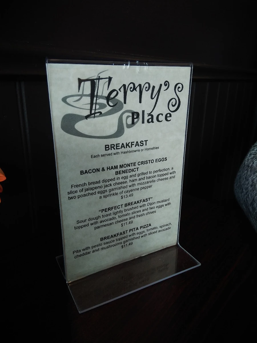 Menu, Terry's Place