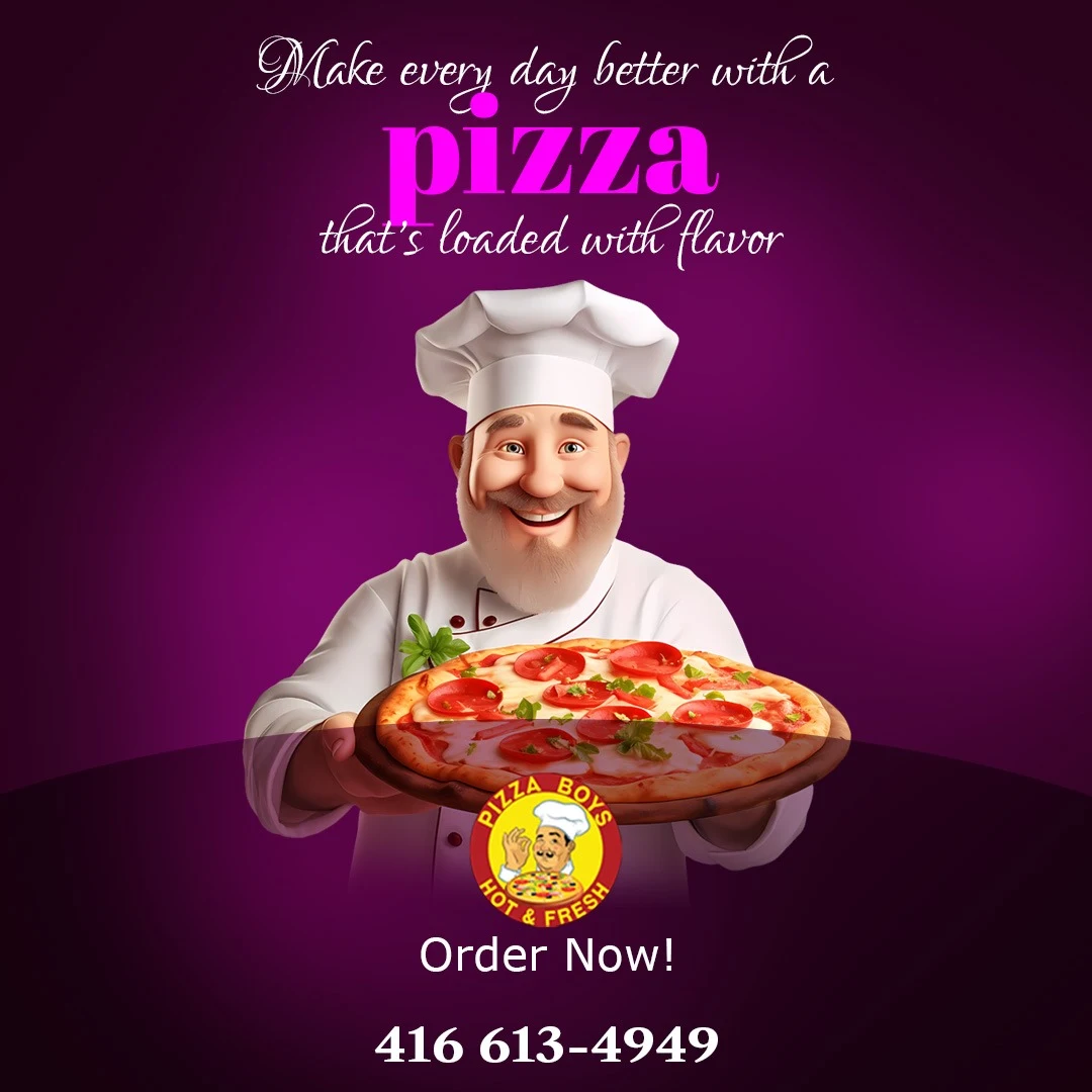 Menu, Pizzaboys Canada