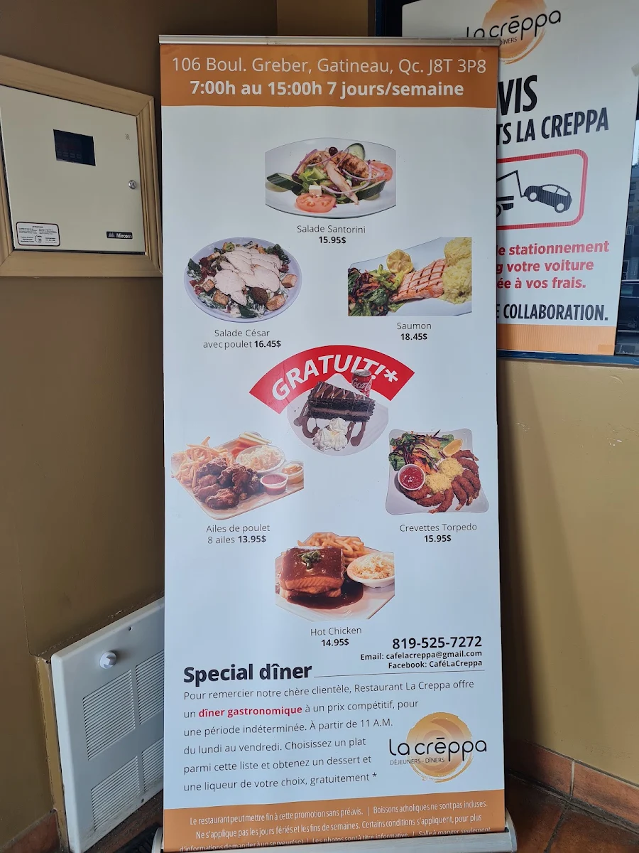 Menu, Restaurant La Créppa