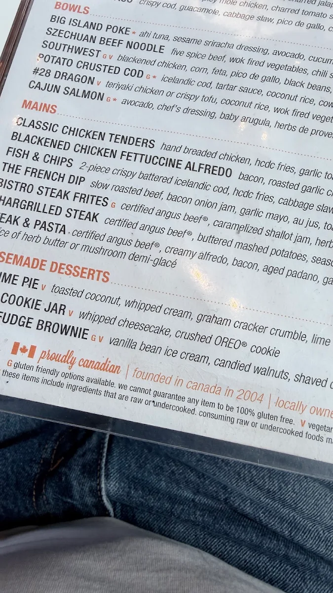 Menu, Browns Socialhouse