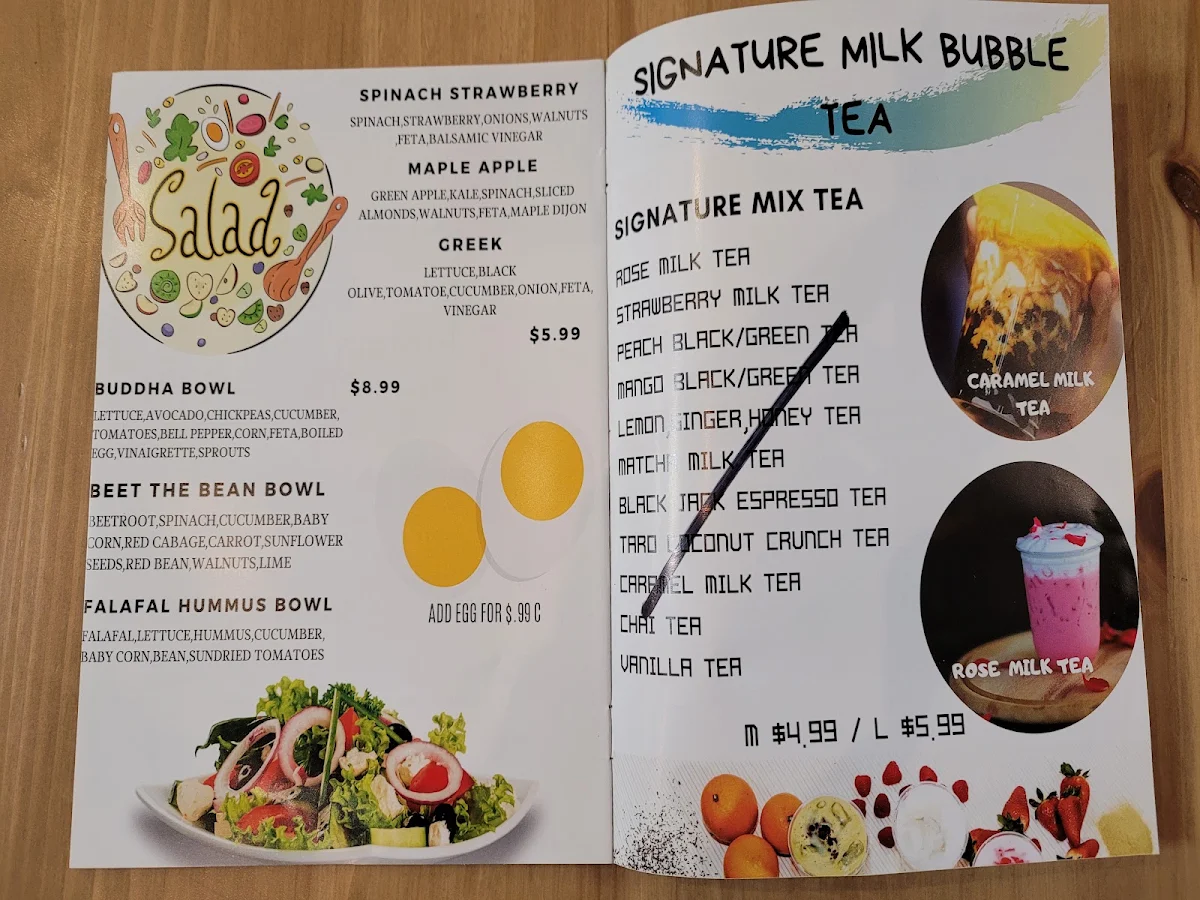 Menu, Trish juice Vancouver BC