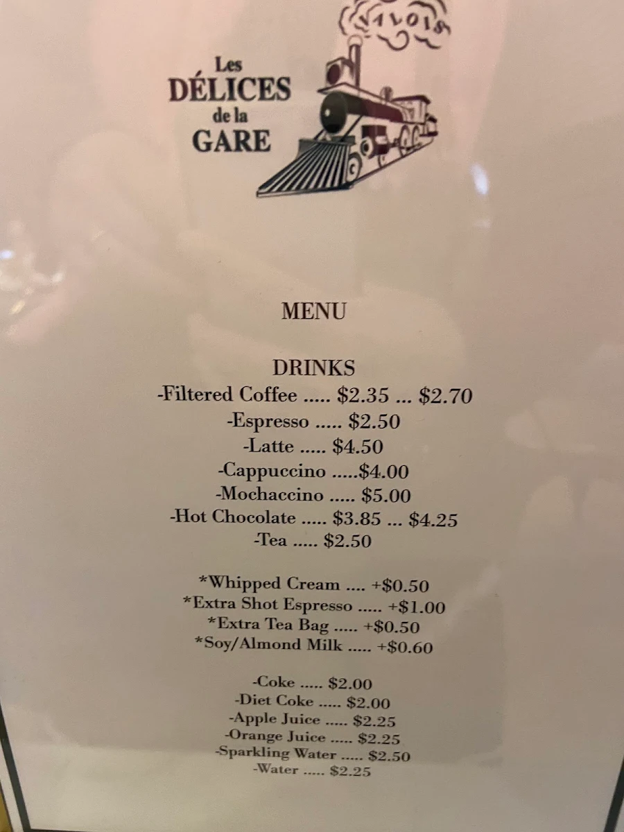 Menu, Les Délices de la Gare Valois
