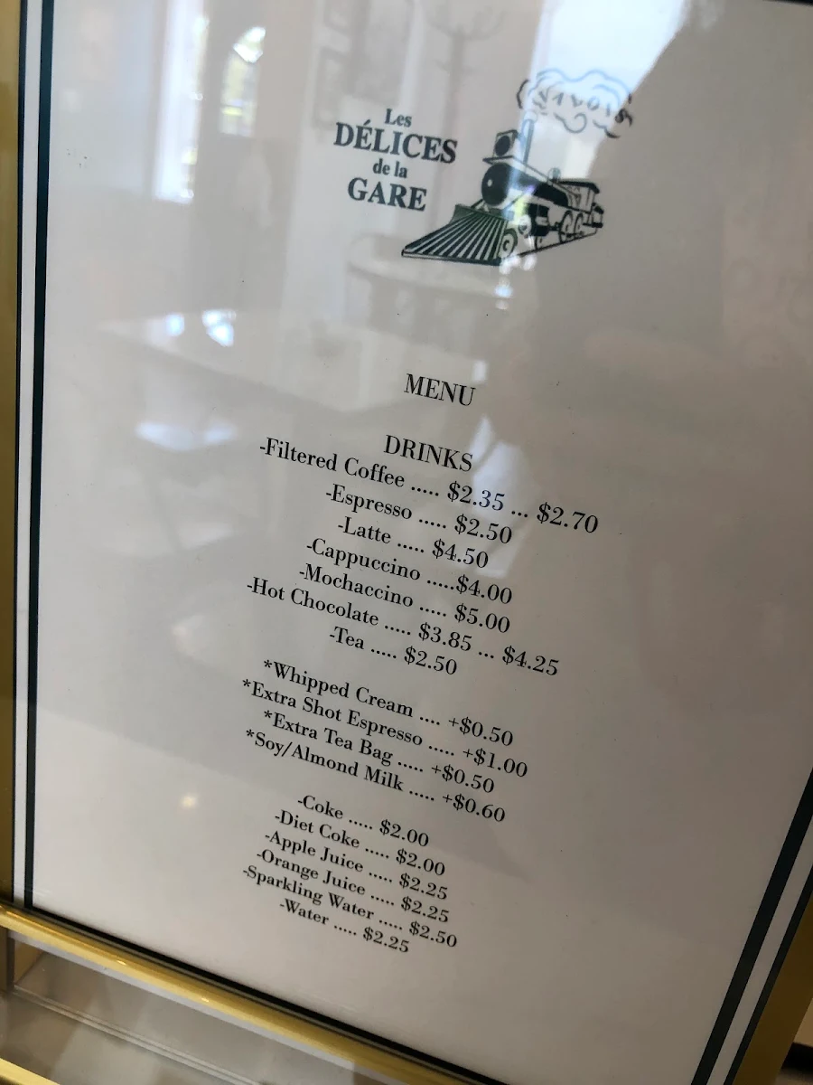 Menu, Les Délices de la Gare Valois