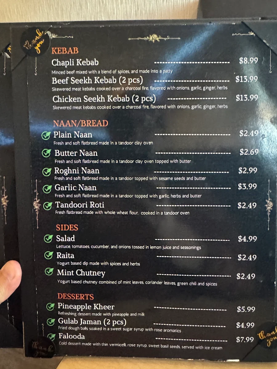Menu, Karahi Guys Restaurant