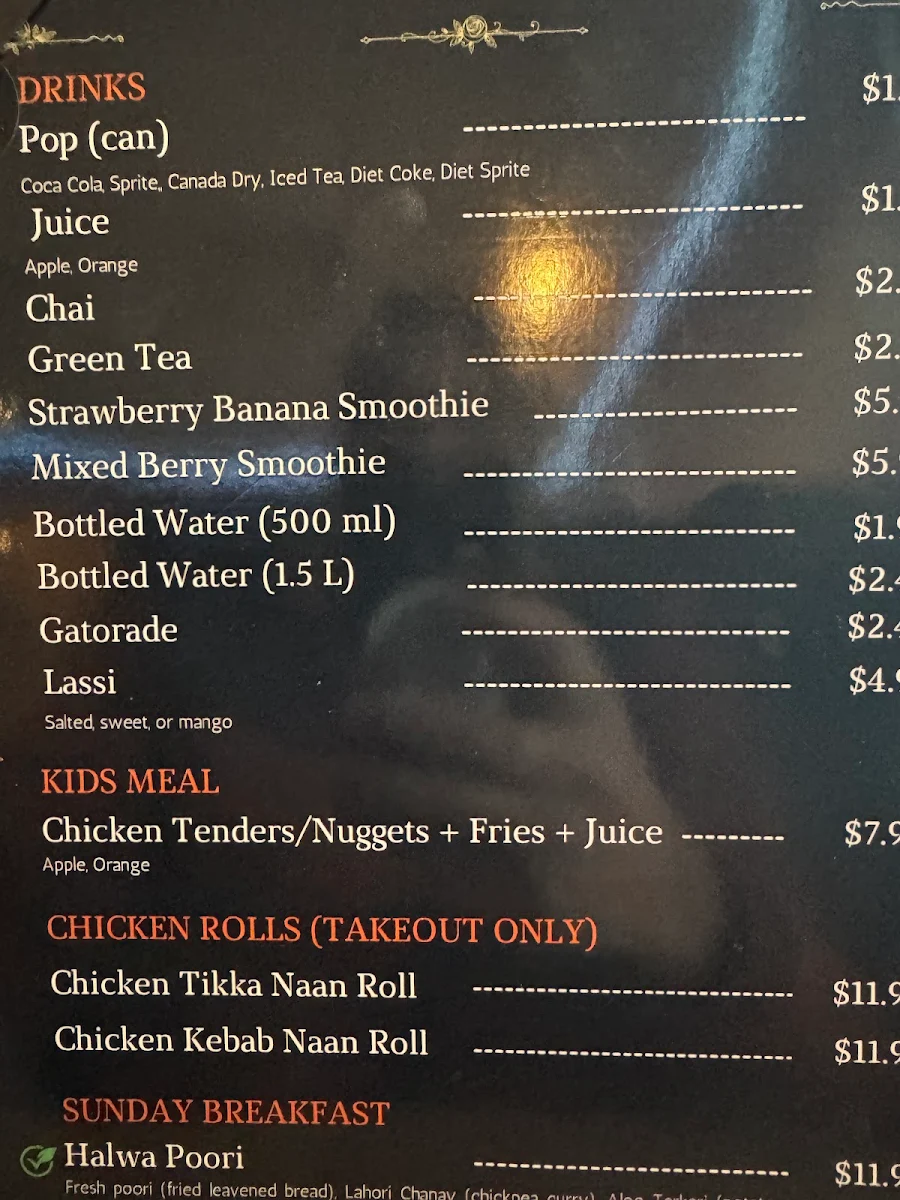 Menu, Karahi Guys Restaurant