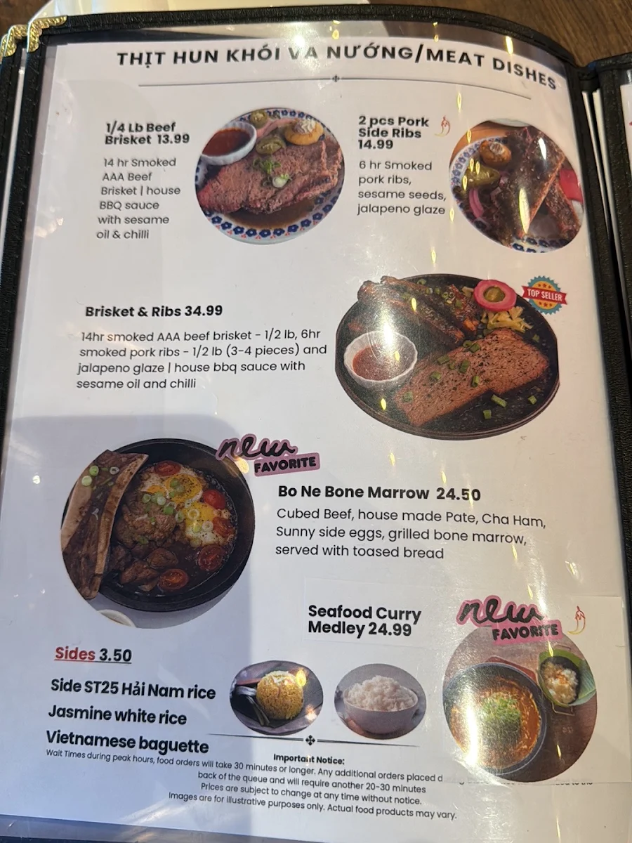 Menu, Electric Piggy Vỉa Hè