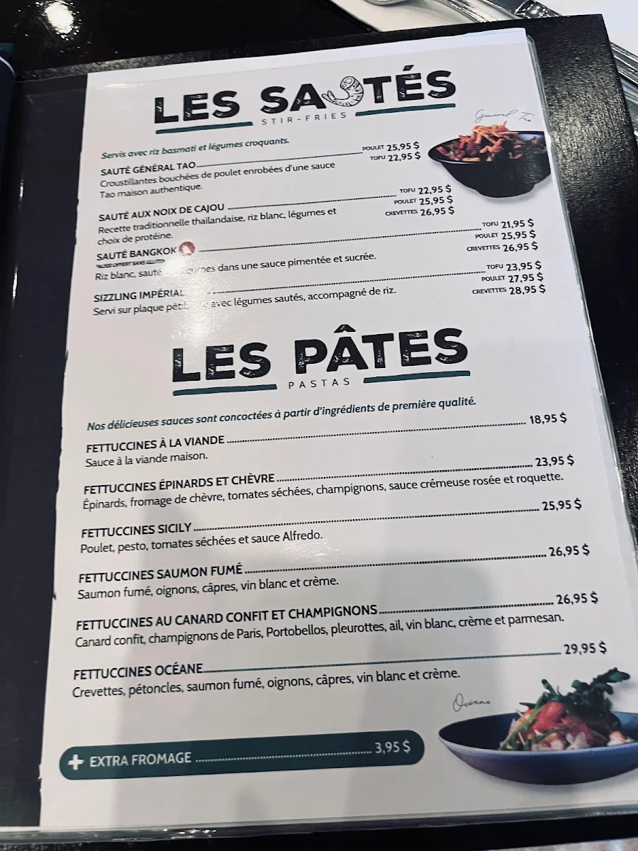 Menu, Pub St-Bernard