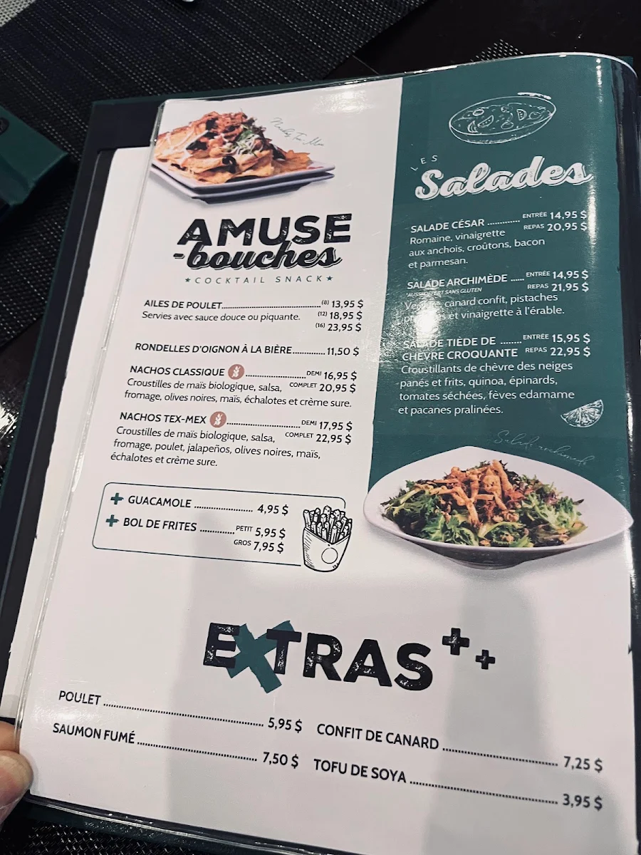 Menu, Pub St-Bernard