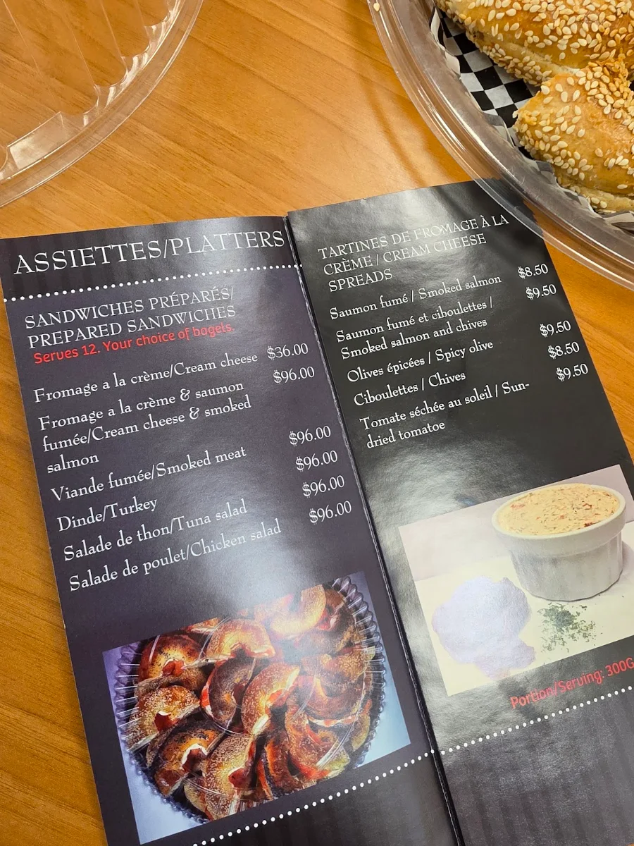 Menu, M.T.L. Bagel