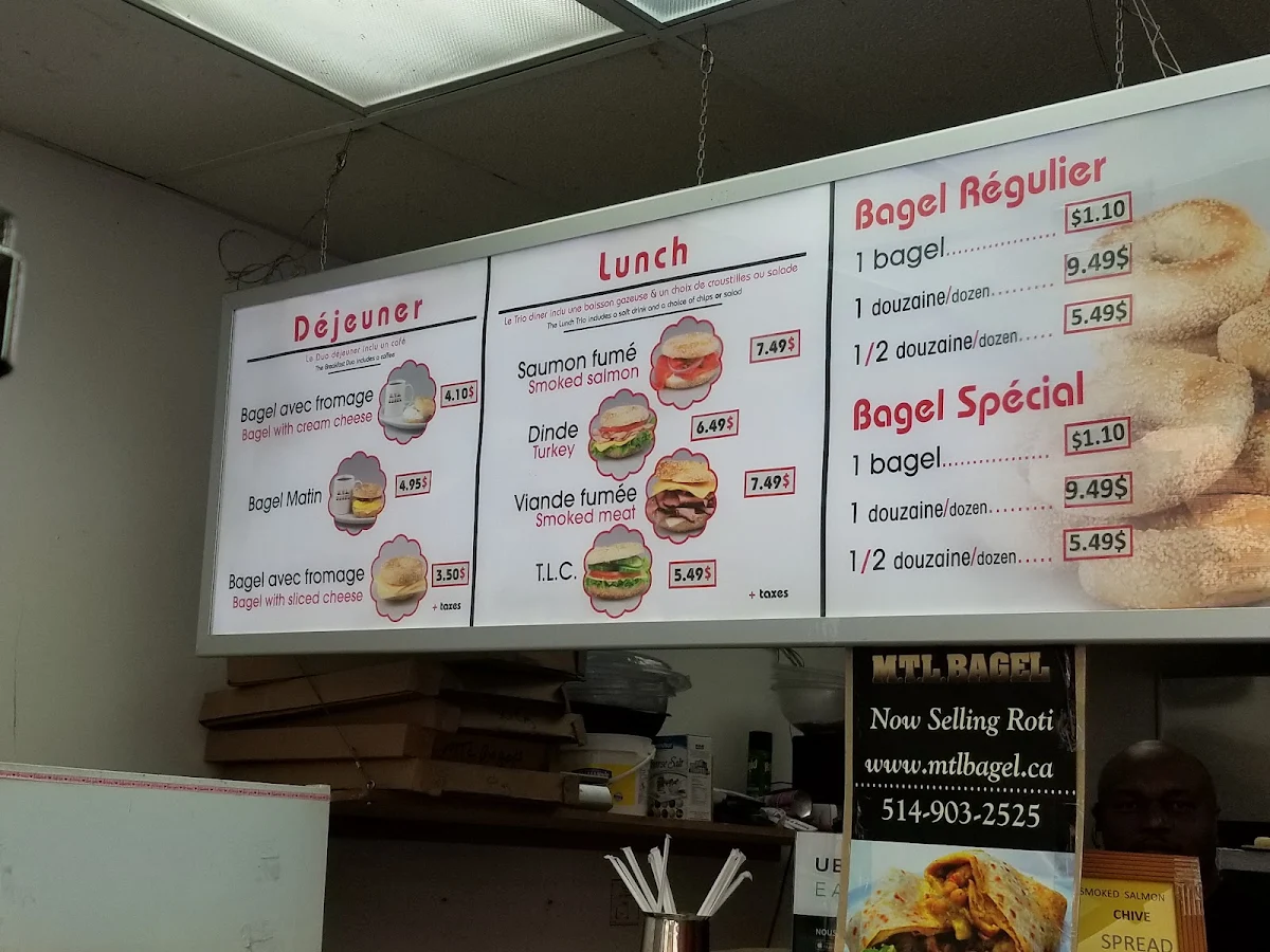 Menu, M.T.L. Bagel
