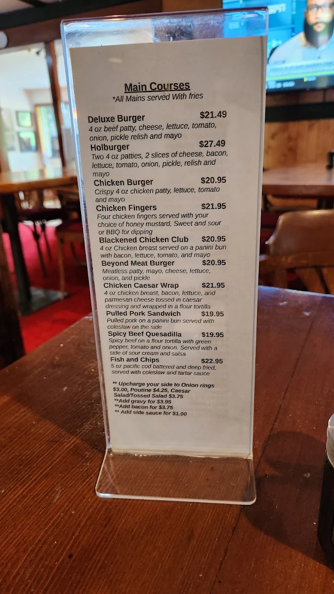 Menu, Scarlet Ibis Restaurant & Cabin Rentals