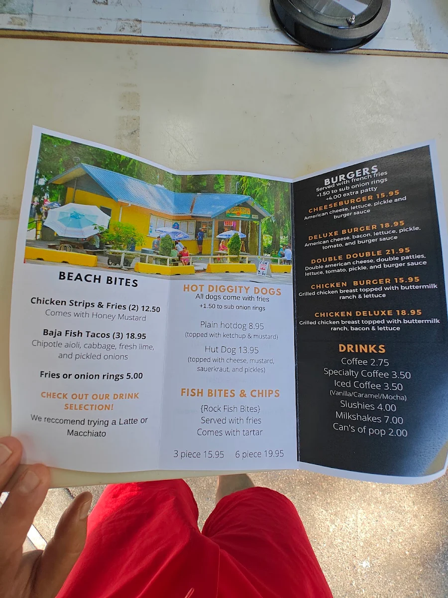 Menu, The Beach Hut