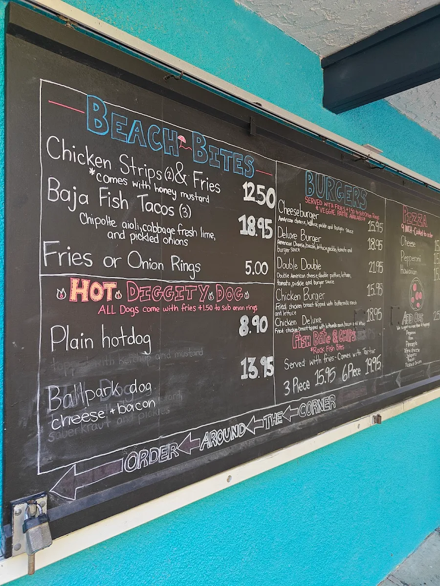Menu, The Beach Hut