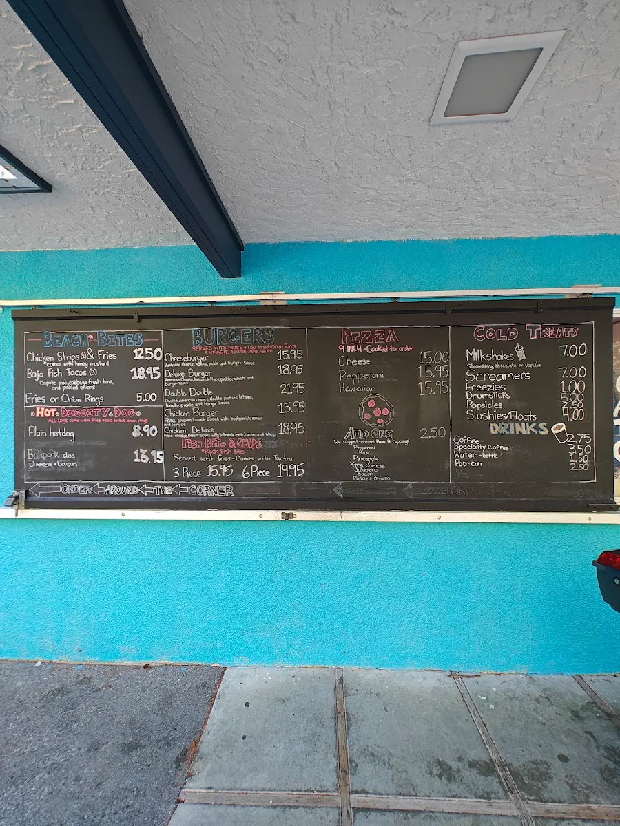 Menu, The Beach Hut
