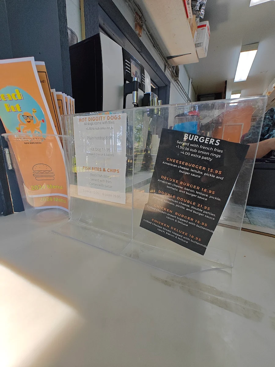 Menu, The Beach Hut