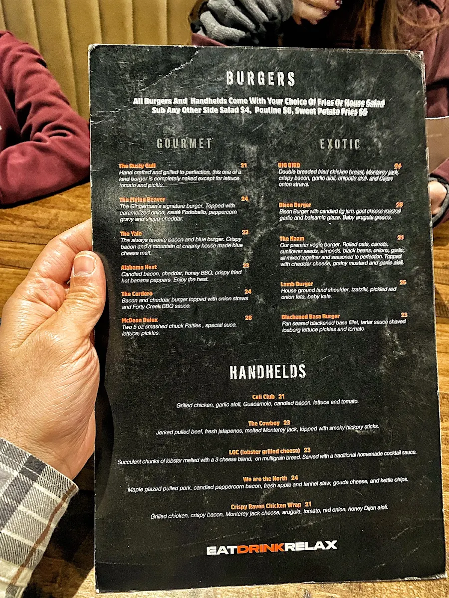 Menu, The Gingerman Social Eatery