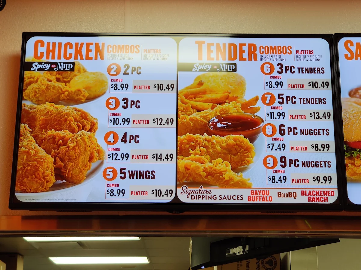 Menu, Popeyes Louisiana Kitchen