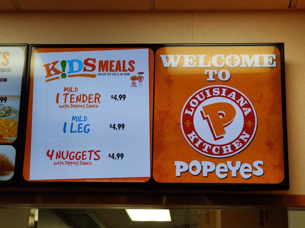 Menu, Popeyes Louisiana Kitchen