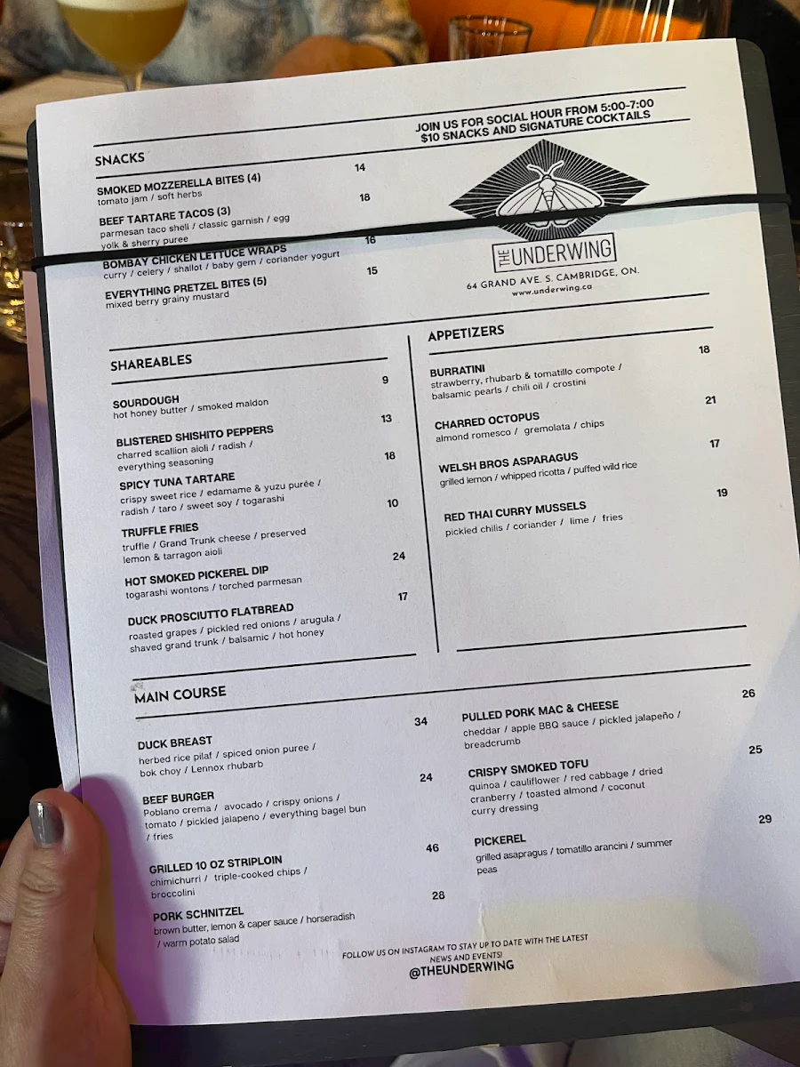 Menu, The Underwing