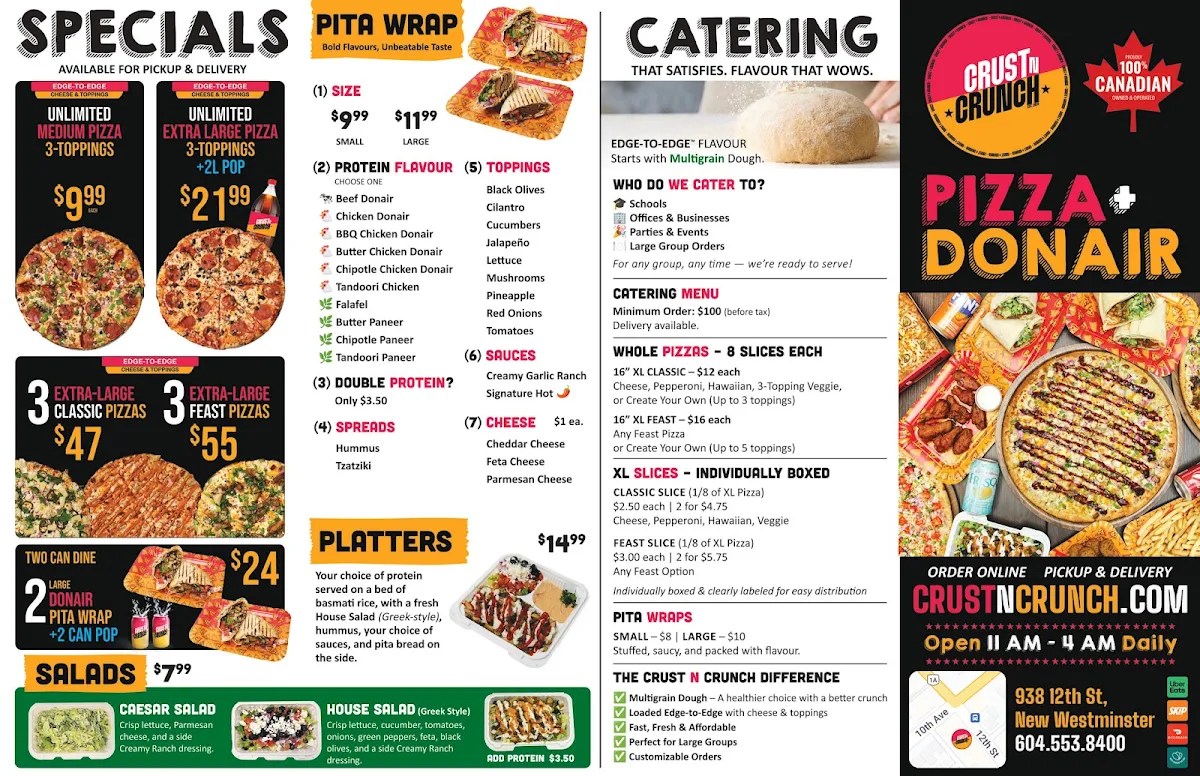 Menu, CRUST N CRUNCH