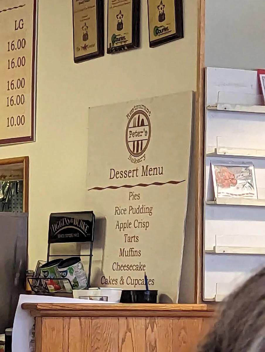Menu, Peter's Family Fare Restaurant