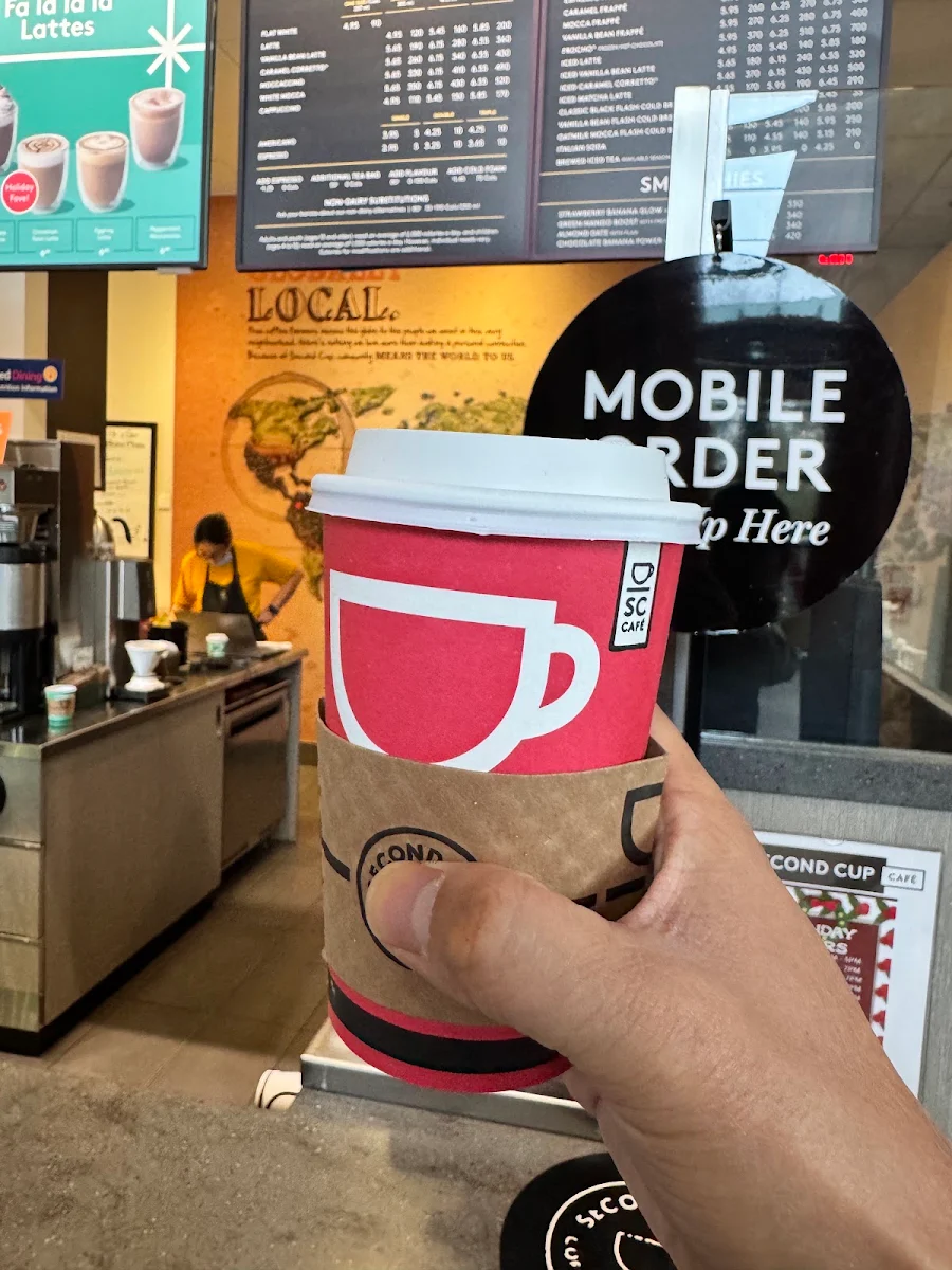Menu, Second Cup Café