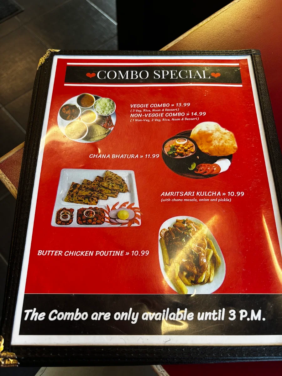 Menu, Town’s Heart Indian Cuisine